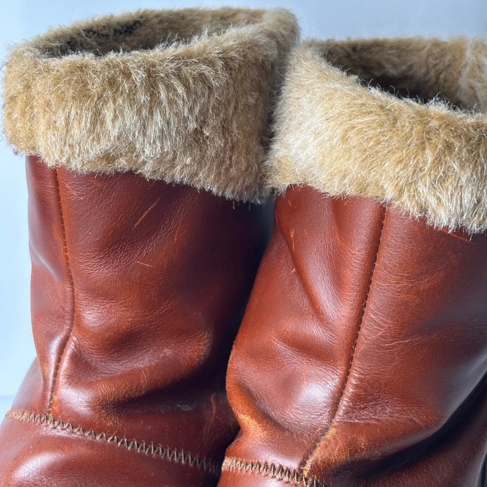 Chaco Borealis MidSpice‎ Women's Leather Fur Lined Winter Boots Size 8